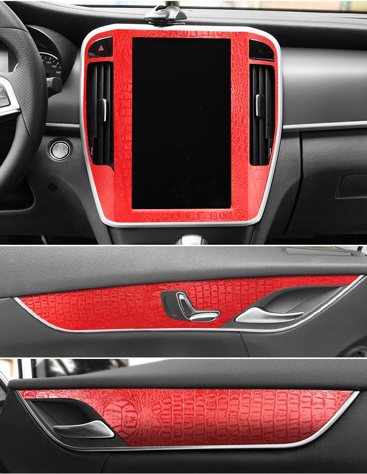 Krokodilmusterfolie für BYD Song MAX Innenraumkonsole & Paneeldekoration, Wildschwarzer Aufkleber