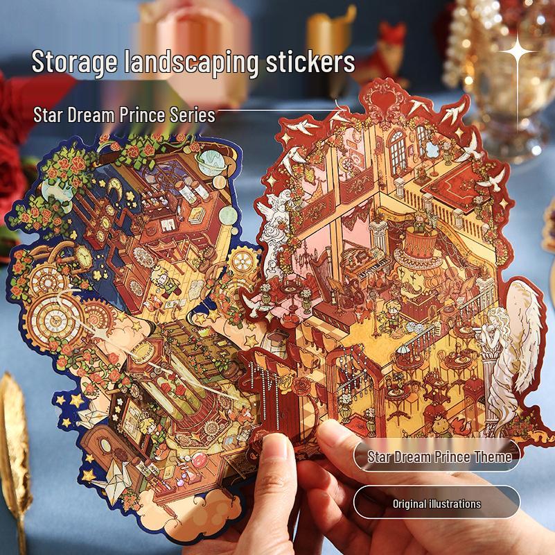 Mr. Paper Star Dream Prince 3D Scenery Illustration Miniature Decompression Stickers