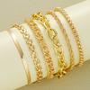 6Pcs/Set Chunky Twisted Cuban Chain Bracelets for Women Simple Gold Color Metal Waterproof Bracelets Sets Fashion Jewelry Gifts