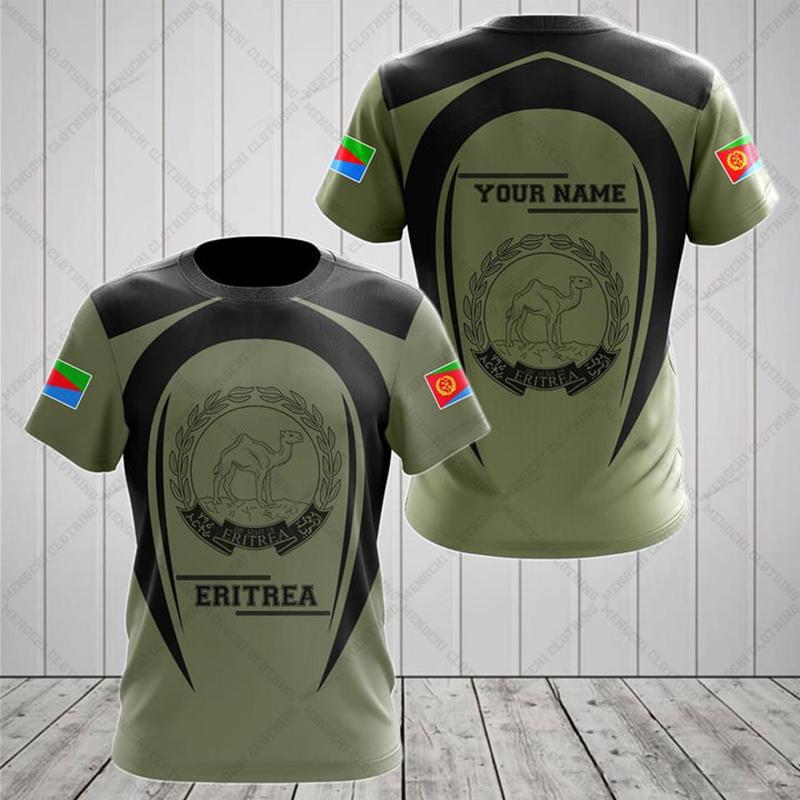 Customized Summer Casual Eritrea Flag Graphic T-shirts Men's Fashion E-Sports Jersey Soft Short Sleeve Tops Fast Dry Sportswear