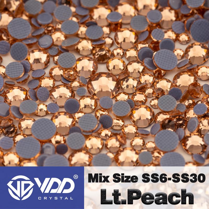 VDD High-Quality Mixed Size Rhinestones: SS6-SS30 Glass Crystal Hot Melt Adhesive Flat Back