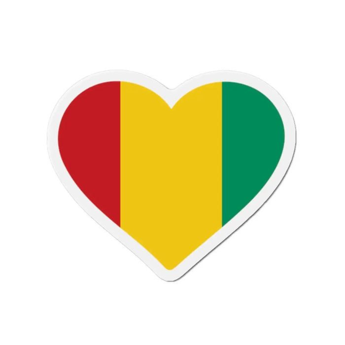 Aimant Coeur Drapeau Guinée - Multicolore - 10 cm - 50 pièces - Résine synthétique - Mixte