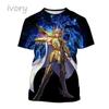 Saint Seiya 3D Printed T-shirt for Men and Women Round Neck Short-sleeved Casual Tops Oversized T-shirts Anime Tshirt Tee