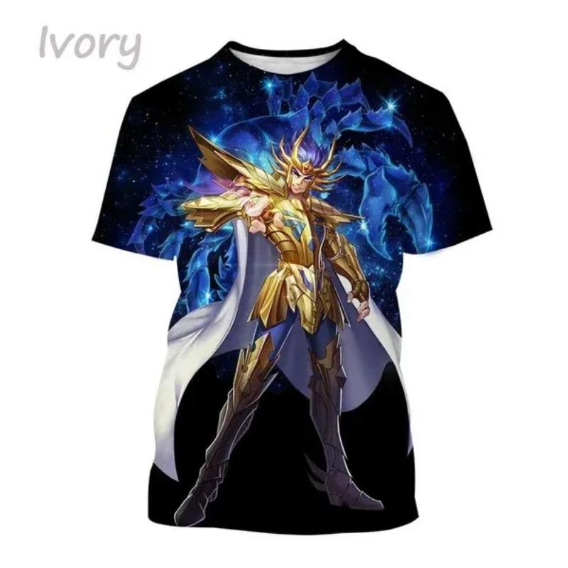 Saint Seiya 3D Printed T-shirt for men and Women Round neck Short-sleeved Casual Tops Oversized T-shirts Anime Tshirt Tee