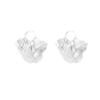 Hollow petals fringed silver ear buckles women's cold wind design light luxury unique earrings ear jewelry