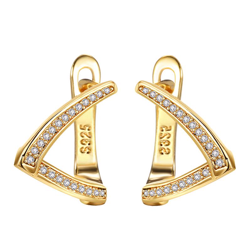 Trendy Rose Gold Water Drop Zircon Earrings for Women – Simple, Stylish, and Elegant