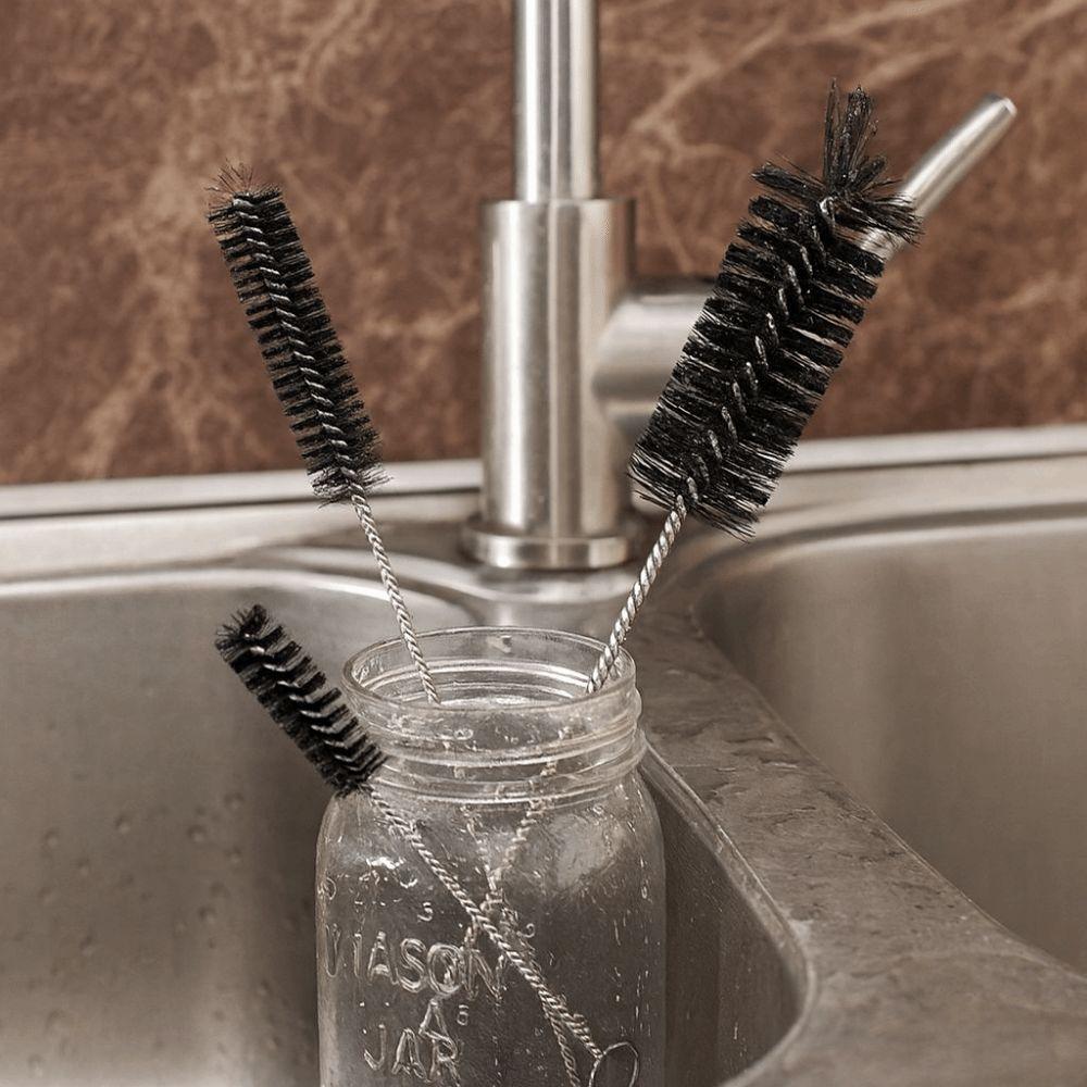 3pcs/set Reusable Bottle Cleaning Brushes Soft Hair Brush Cup Cleaning Brush  Pipeline Cleaning