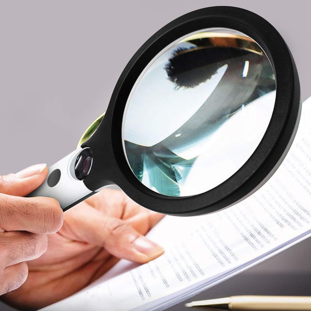 Kyoei Plastic Magnifying Glass with LED 4x 25x Light, Magnification, Magnification, LCLR-2500