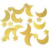 50ft Glitter Moon & Stars Garlands, 6 Pack Gold Double-Side Crescent and Twinkle Stars Paper Hanging Decorations for Birthday Party Baby Shower