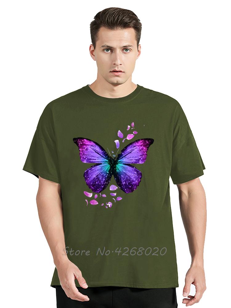 

Mens Clothing Colorful Butterfly Petal Oversized Tshirt Short Sleeve Round Cotton Tshirt Cute Graphic Fitness T Shirt Female 4XL