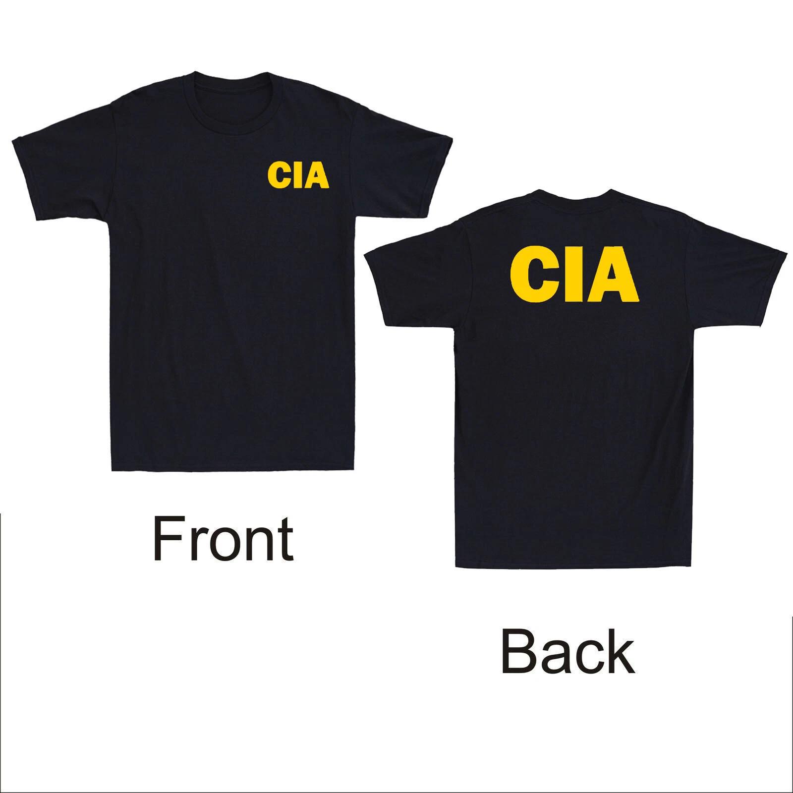 CIA Central Intelligence Agency Chest Logo Government Agent Front & Back T-Shirt S