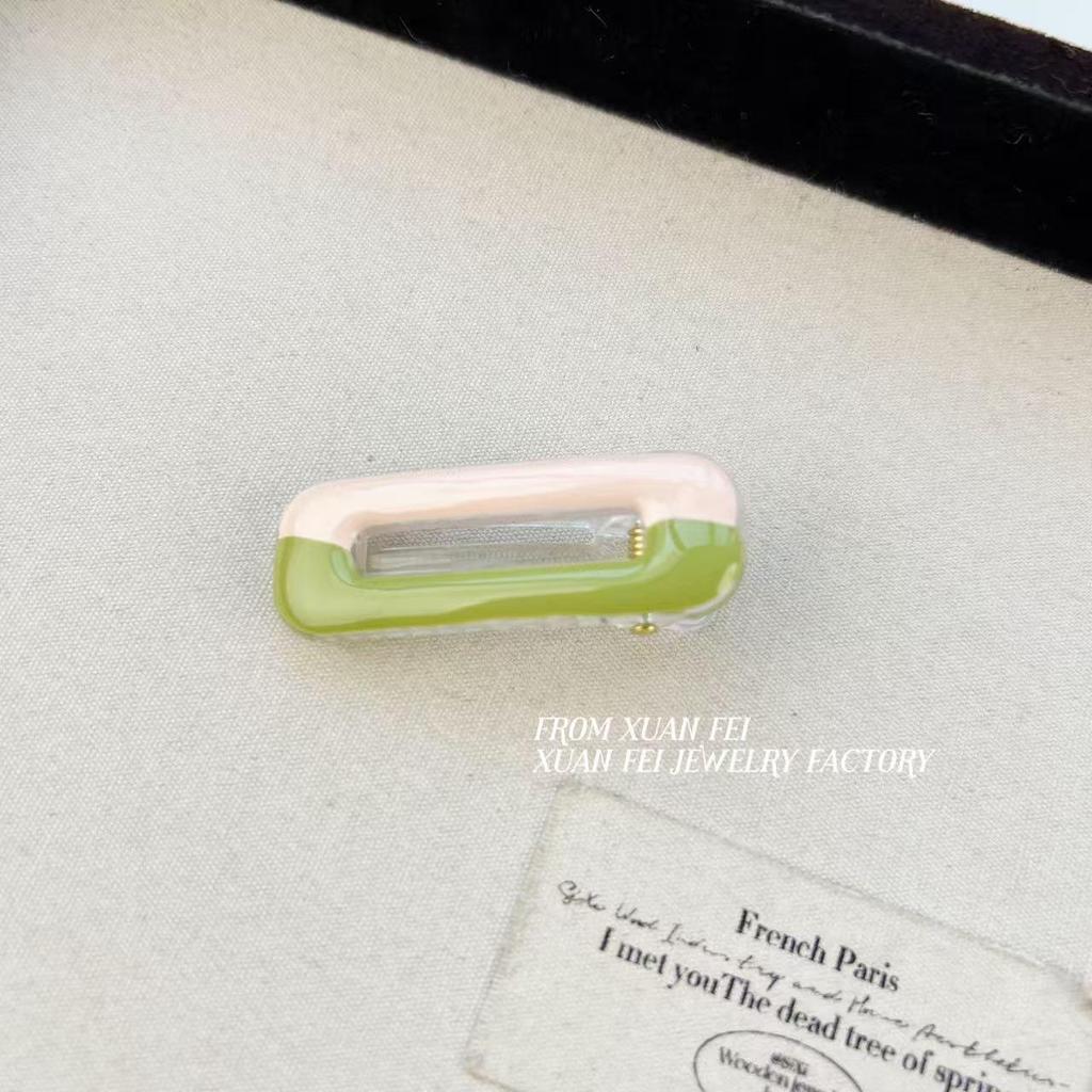 Color Block Duckbill Hair Clip: Cute Oil Droplet Design for Bangs and Flyaways