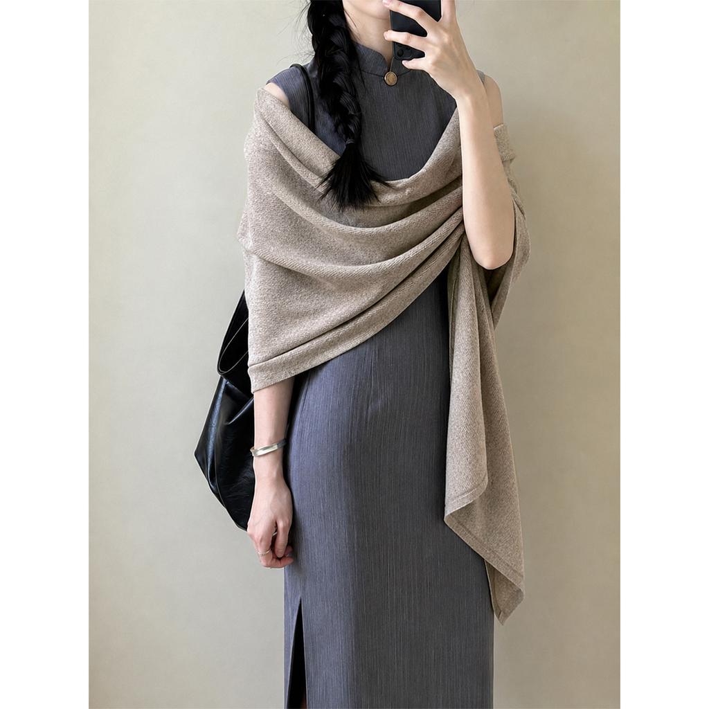 Literary Daily "Herringbone Shawl" New Chinese Holiday Style Retro Versatile Spring and Autumn Cheongsam Warm Shawl