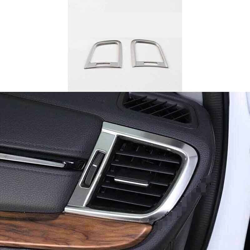 Silver Titanium Console L&R Air Outlet Vent Trim For Honda CRV CR-V 2017-2022