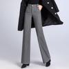 Women's High-Waisted Woolen Herringbone Wide-Leg Trousers, Plus Size, Thickened for Autumn/Winter 2025