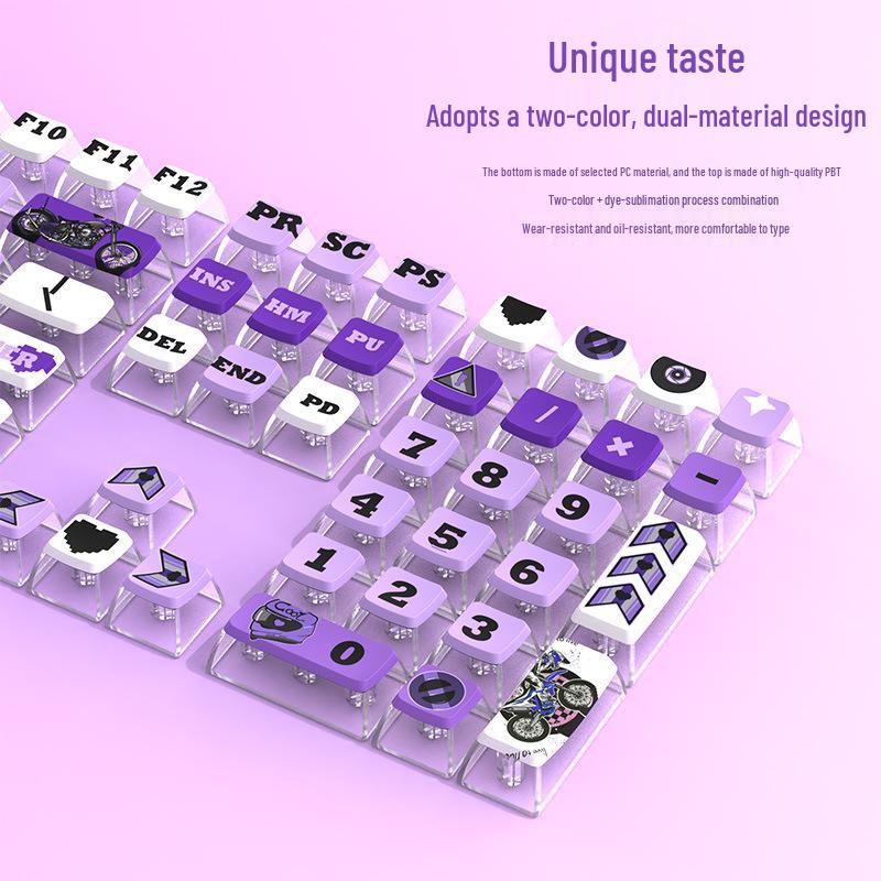 

PBT Translucent ASA Keycaps: Double-Skin, Customizable, Milk White, Full Set 38*16*3cm