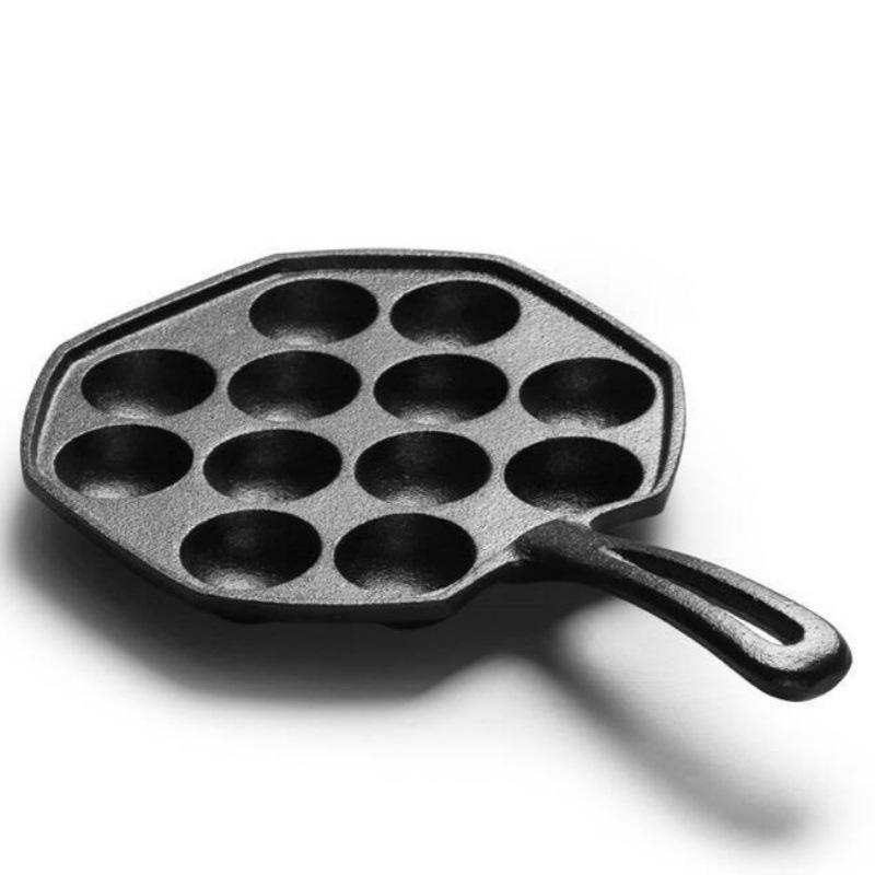 

Cast iron octopus barbecue plate shrimp pull egg fish ball mold uncoated frying pan default