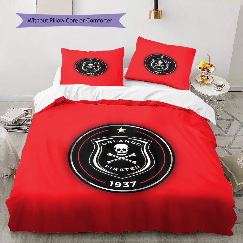 Orlando Pirates Pattern Bedding Quilt Set Home Decoration Gift (1 * duvet cover + 2 * pillowcase without core)