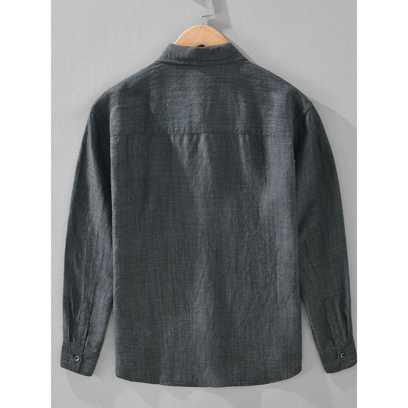 Men's Linen Long-Sleeve Shirt, Spring/Summer New Style, Breathable Tencel, High-End Casual Shirt Jacket, Trendy