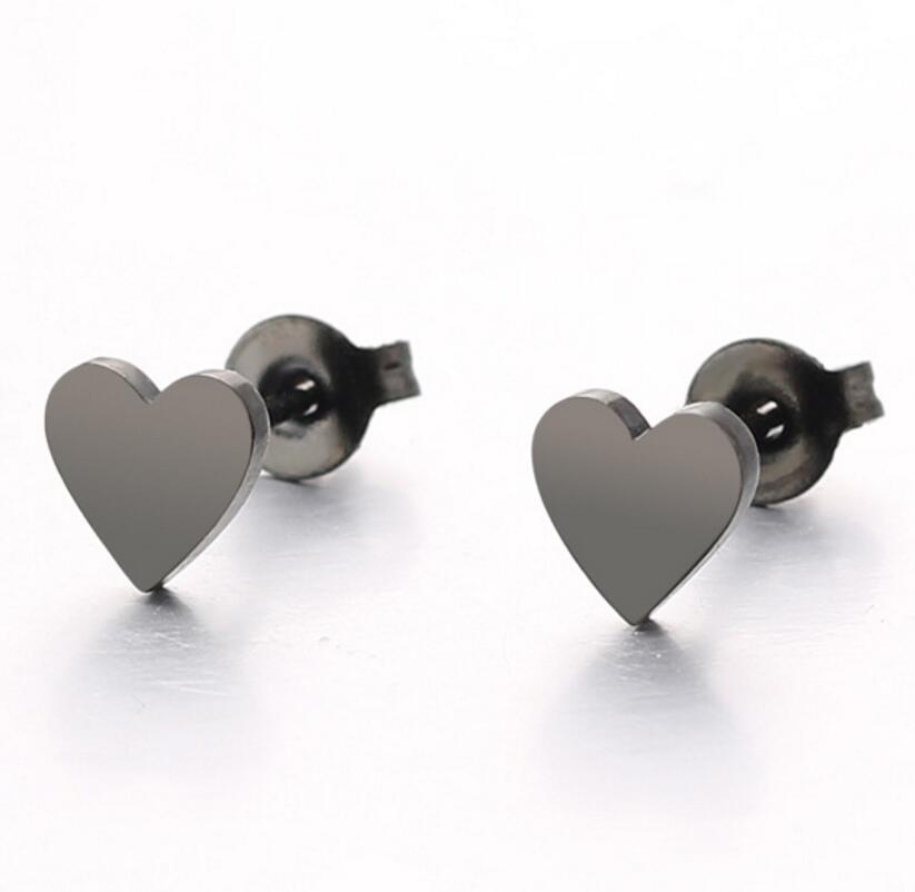 Korean Black Star & Moon Heartbeat Gesture Stainless Steel Earrings
