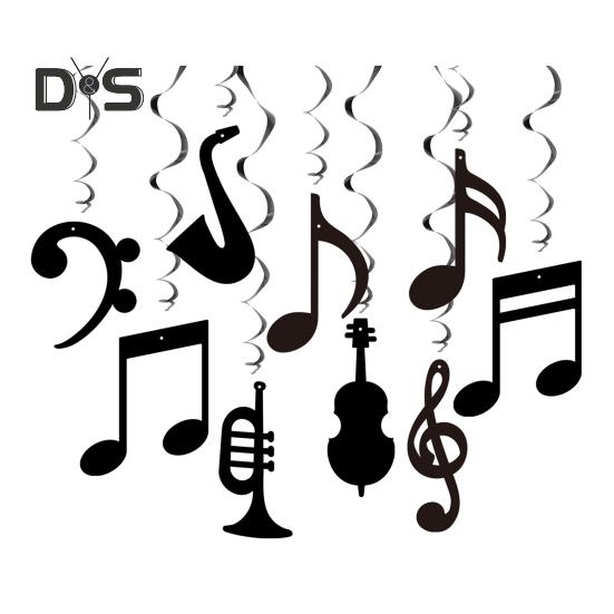 

Музыкальные ноты подвесные завитки украшения музыкальная фольга вихрь вырезанный спиральный потолок украшение для музыкальной тематической вечеринки свадьба детский душ день рождения принадлежности 18pcs