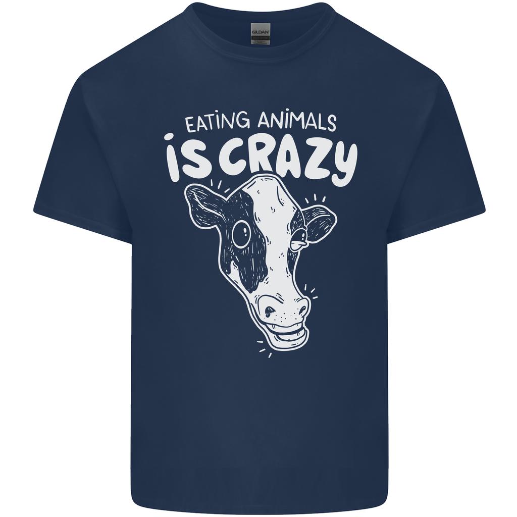 Eating Animals Is Crazy Vegetarian Vegan Unisexs Light Cotton TShirt