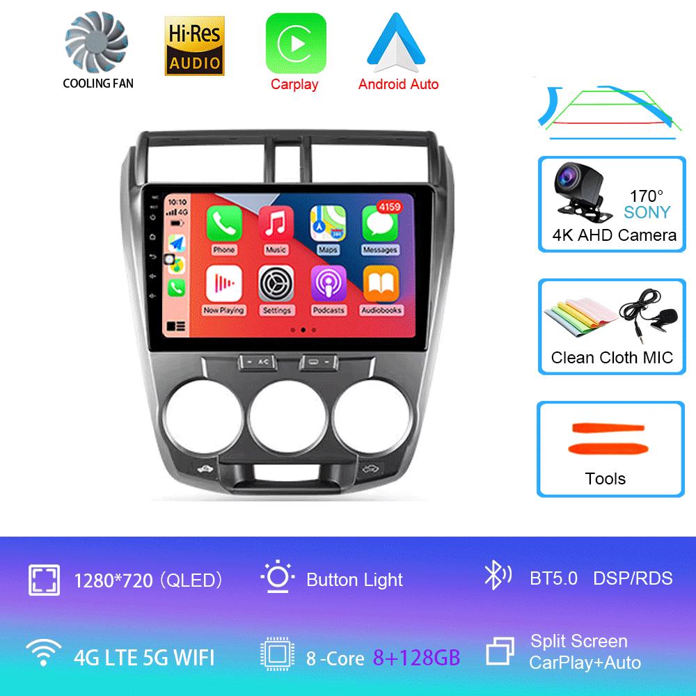 Car Radio Android 14 Carplay Multimedia Player For Honda City 2008 2009 2010 2011 2012 2013 2014 Autoradio Stereo 2din Head Unit