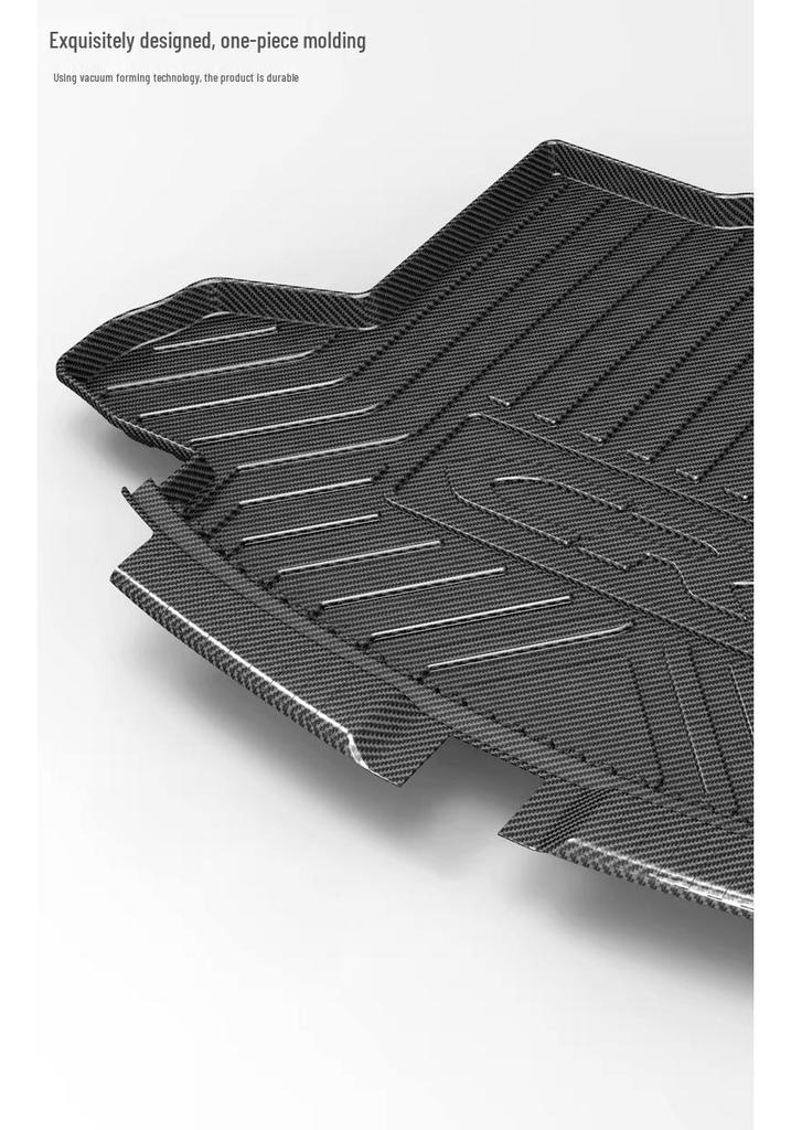 Hyundai SantaFe 2025 TPE Floor Mats & Carbon Fiber Texture Trunk Mat - Wear-Resistant