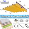Width 1m Outdoor Telescopic Sun Shade Sail Summer Pergola Shading Cover Retractable Wave Sunshade Net With Installation Kit