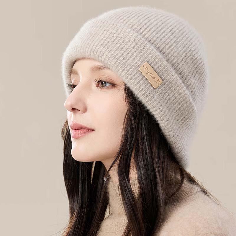 JIUMU Women s Cashmere Knitted Earflap Beanie One Size