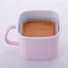 Fuji Enamel Storage Container, Square Miso Pot with Airtight Lid, Vanilla, C-KP.VA