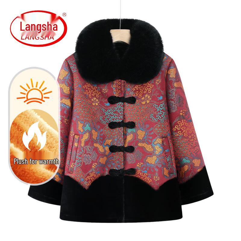 LangSha Women s Padded Winter Coat for Elderly 5XL
