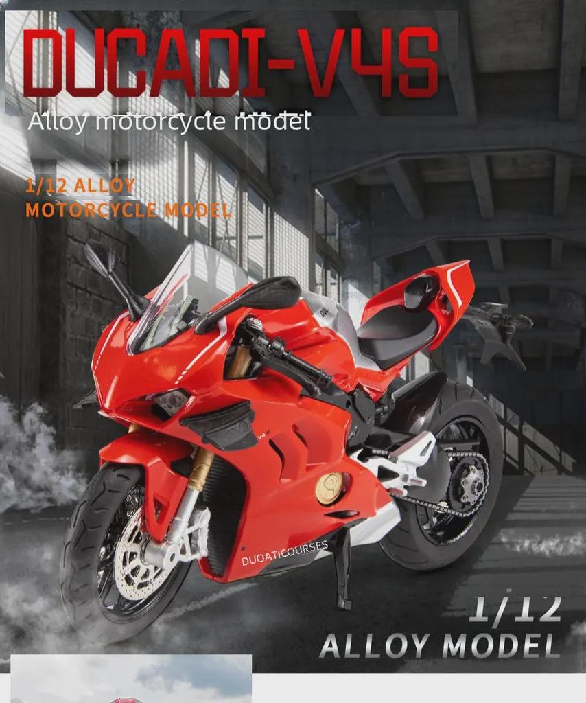 1:12 Alloy Motorcycle Model with Sound - Smooth Running Children's Toy and Ornament