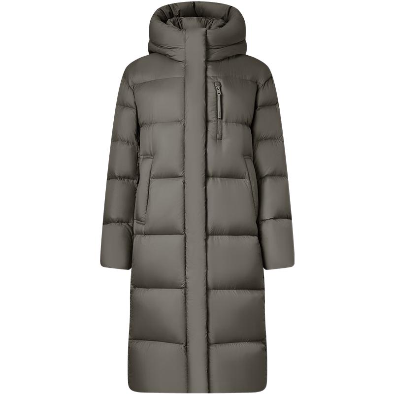 Tamboer Women's Long Hooded 90% Down Puffer Jacket