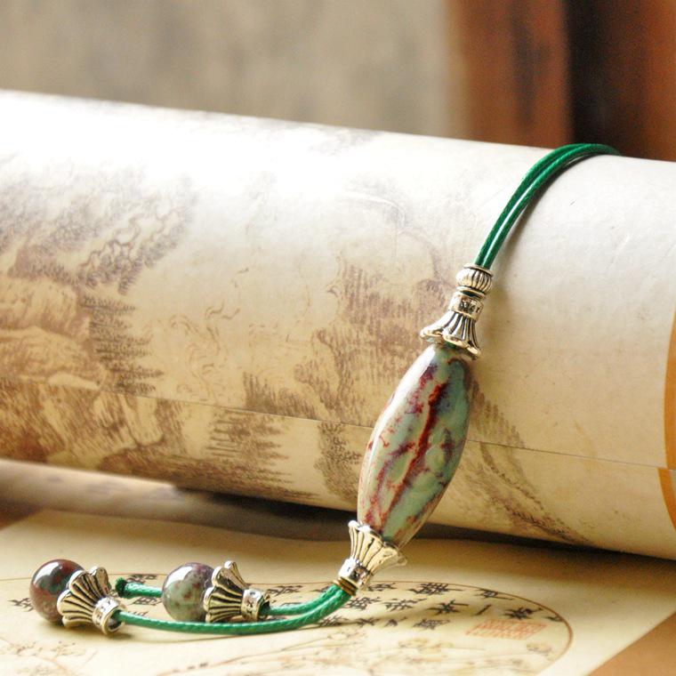 

Ceramic Ethnic-Style Sweater Necklace: Women s Woven Ancient Design