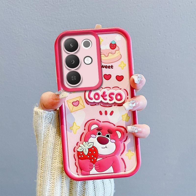 KEYSION Shockproof Case for Realme C85 5G with Lanyard Soft Silicone Cute 3D Cartoon Doll Phone Back Cover for Realme C85