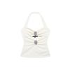 Fashion Wind 2024 New Fall Women's Clothing Stylish Easiest for Match Shell Inlaid Hanging Collar Tops 4764010