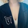 Trendy Star Women Brooch Pin Tassels Chain Safety Pins Backpack Handbag Ornament