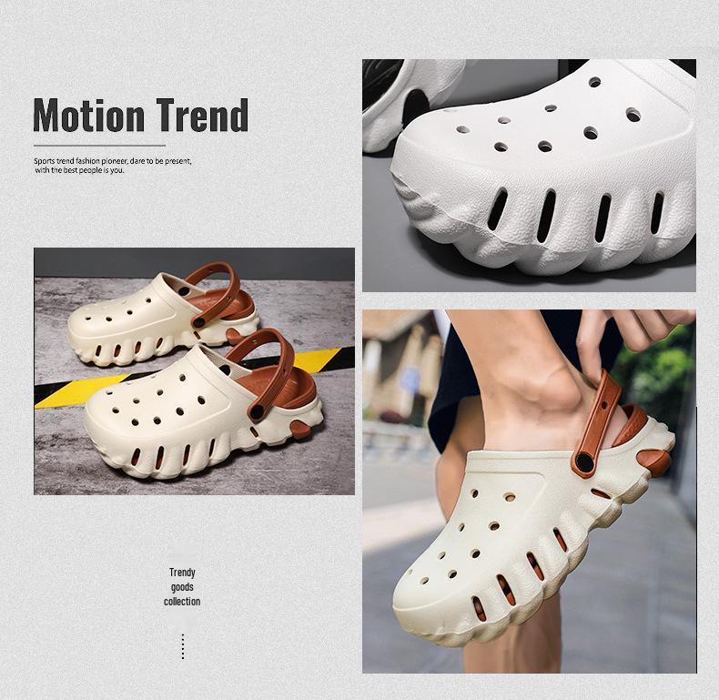 Unisex Summer Thick Sole Closed Toe Sandals - Soft Bottom Clog Beach Shoes