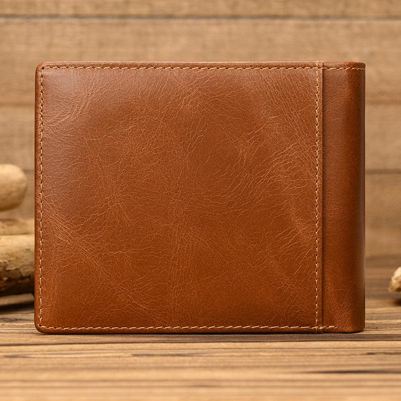 Trifold Men's Leather Wallet Genuine Leather Male Short Purse Real Cowhide Man Leather Wallets 3 Folds Card Holder Coin Purse