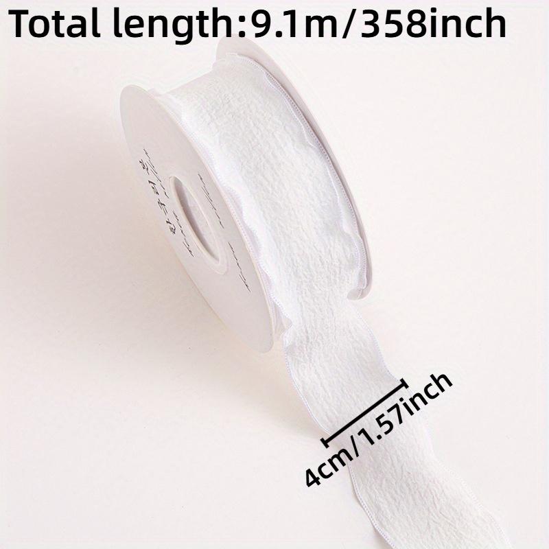 1roll Boho Chic Pleated Ribbon with Lotus Leaf Edge Fabric Gift Wrap Tie for Holiday Decorations, Perfect for Christmas