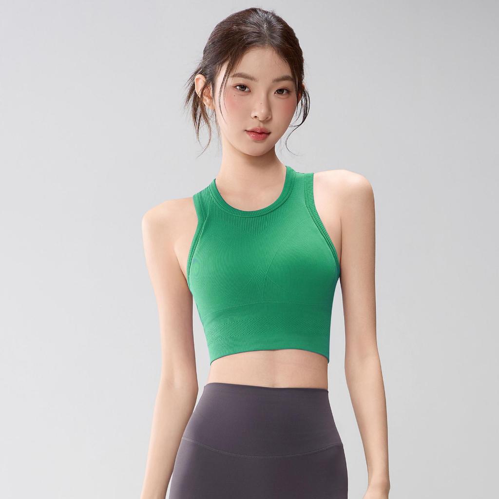 Women's High-Support Shockproof Yoga Vest Sports Bra - Beautiful Back Design for Running, Fitness, and Yoga Training.