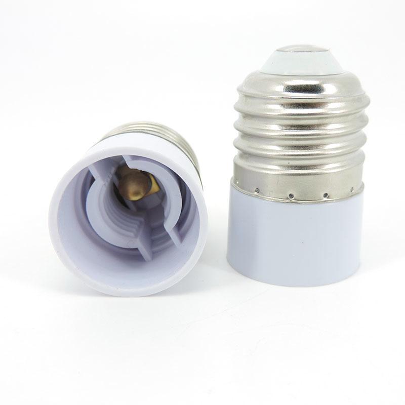 2pcs white E14 to E27 to E14 male female LED Light Lamp Bulb base power supply Socket Holder Converter AC Adapter Fireproof