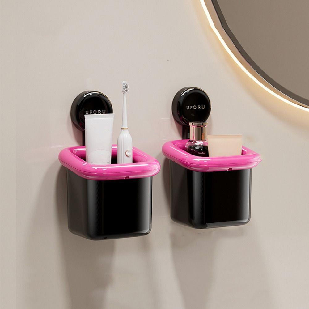 Multi-Functional Toothbrush Storage Rack Plastic Bathroom Shelf Storage Box  Bathroom