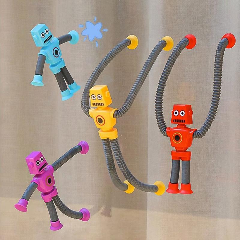 Tub elastic Robot Jucărie Puzzle Noutate Decompresie Creativ Desene Animat Ventuză Arcuri Telescopic Robot Jucării Cadouri pentru copii