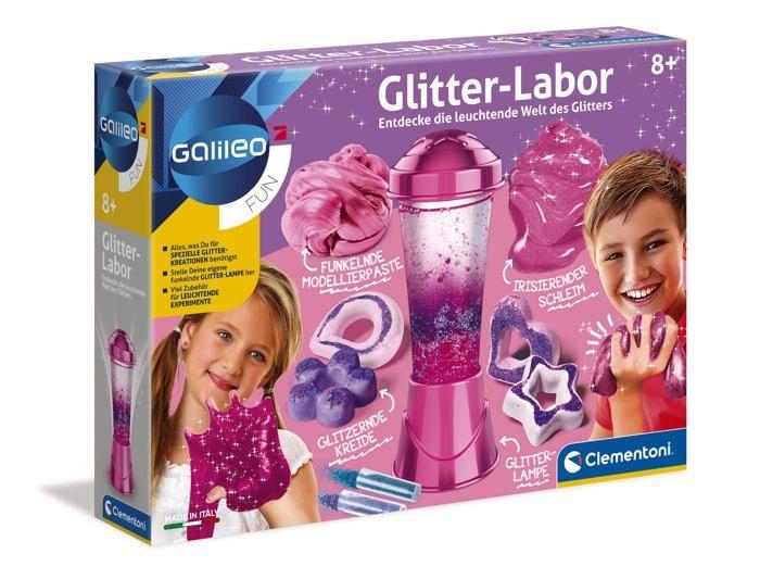 Clementoni - 59224 - Galileo Laboratoire a Paillettes - Kit D'experiences Pour Les Enfants a Partir De 8 Ans, , Colore