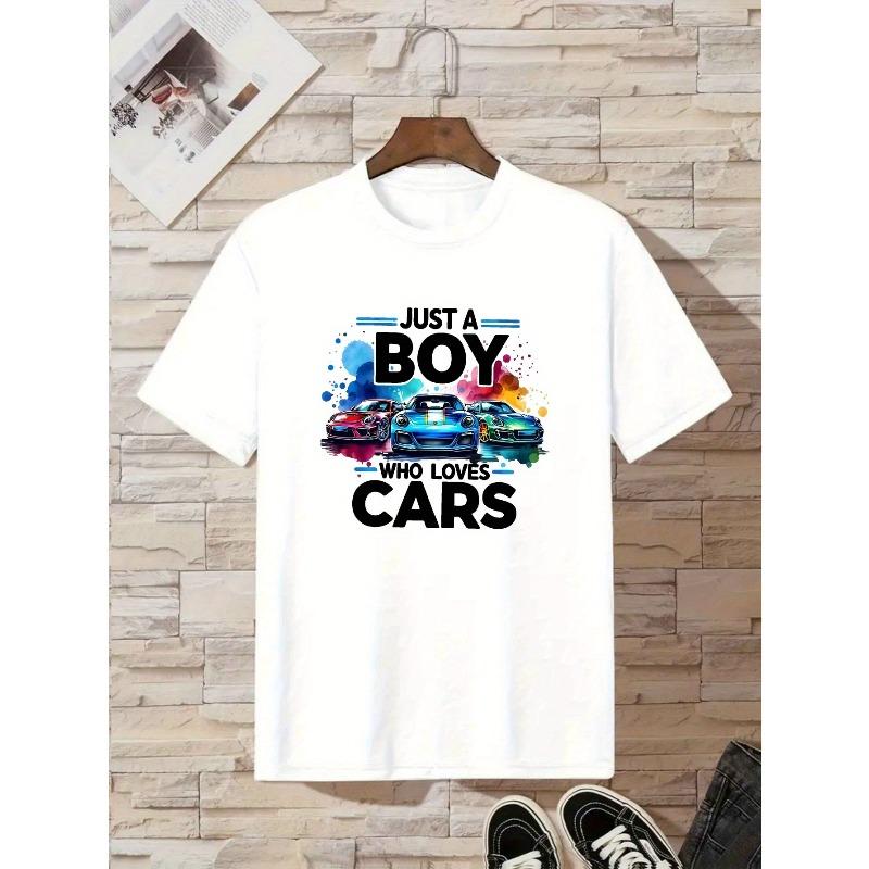 European sizes Boys' Casual T-Shirt with Graphic Design - Short Sleeve, Crew Neck, Medium Stretch, Spring/Summer Fashion Top for Youngsters,