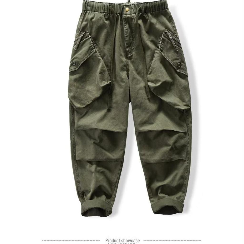 Men's American Washed Loose-Fit Retro Casual Multi-Pocket Pants for Autumn/Winter