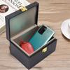 Premium Leather Box for Explosions Faraday Carbon Fiber Car Key RFID Signal Shielding Box Wooden & Bamboo Pu Gift Box Set