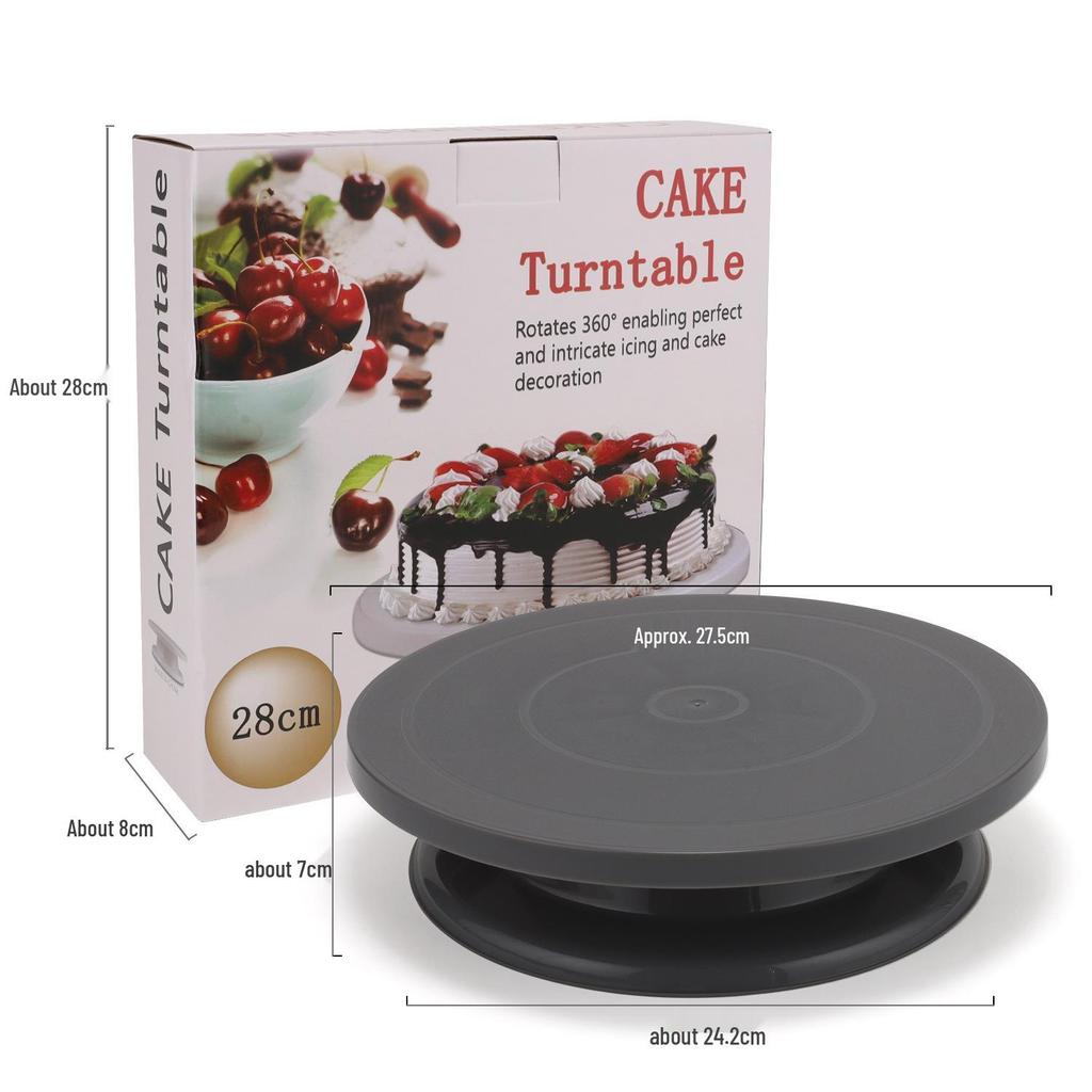 Rotating Cake Decorating Stand - Lightweight & Stable Plastic Turntable